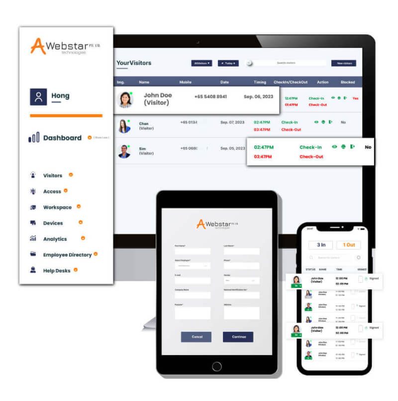 Visitor Management System (VMS) - Awebstar Technologies