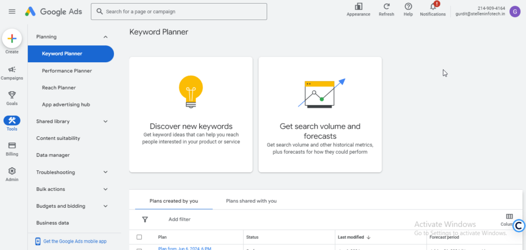 Google Keyword Planner